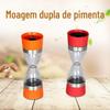 Comércio exterior ABS plástico pimenta moedor funil tipo dupla cabeça manual moagem garrafa pimenta moagem tempero garrafa personalizado