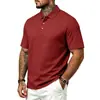 Camisa polo casual de manga corta para hombre, jacquard texturizado, elástica, holgada, de alta resistencia, transpirable, europea y americana, para el día a día