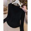 2026 Estilo Mil Oro Exquisito Suéter Suave de Punto Top para Mujer Otoño/Invierno Nuevo Estilo Adelgazante Capa Base Encaje Patchwork Top de Moda