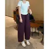 Pantalones de Globo Ligeros y Transpirables de Pierna Ancha para Mujer, Elegantes Pantalones Rectos Cortos de una Sola Pieza Estilo Coreano, Pantalones Casuales Sueltos de Verano Modernos