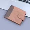 Cierre de Botón Cartera para Hombre Estilo Corto Cartera de Cuero Cartera de Cuero Vintage Pinza para Billetes Cartera de Gran Capacidad para Efectivo Bolsa de Cuero