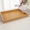 Bandeja Rectangular de Bambú Engrosada, Bandeja de Té de Bambú para Uso en Hotel, Bandeja Creativa de Madera de Bambú para Frutas y Pan