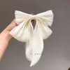 Super Estilo Fada! Presilha de Cabelo com Laço de Cetim Perolado Estilo Francês, Presilha para Parte de Trás da Cabeça, Grampo de Cabelo Topo de Cabelo Estilo Floresta