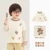 Kaka Panda Roupas Infantis Camiseta Falsa de Duas Peças Manga Longa para Crianças Roupas de Outono para Meninos Top de Outono para Meninas Camada Base para Bebê
