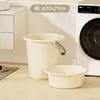 Juego de Cubo de Agua para el Hogar, Lavabo, Cucharón de Agua, Cubo de Plástico Engrosado, Gran Capacidad, Uso Doméstico, Set de Tres Piezas para Baño en Dormitorio de Estudiantes