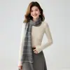 Cachecol de Cashmere com Renda Dupla Oca para Mulheres, de Alta Qualidade, Moderno, Quente, Protetor de Pescoço, Gola de Lã Tricotada