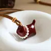 Cadena de Suéter de Gato Calabaza Roja con Goteo de Aceite, Original, a la Moda, Exquisita, Linda y Versátil, Lujo Accesible, Collar Largo de Gama Alta para Mujer
