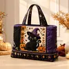 Bolso Tote Acolchado de Halloween con Estampado Digital Nuevo 2026 para Viajes Diarios y Uso Casual, Bolso de Algodón para Tiendas Independientes Transfronterizas