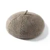 Gorro 100% Cachemir Puro para Mujer, Pesado y Grueso, Boina de Punto Completamente de Cachemir a la Moda y Cálida, Gorro de Pintor, Moderno