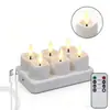 Luces de Velas Recargables LED Realistas para Juegos de Rol, 4/6 Velas de Té, Ambiente de Cumpleaños, Decoración Navideña Controlada por Control Remoto, Luces de Velas Electrónicas