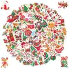 Nuevas pegatinas navideñas holográficas láser para fiesta navideña infantil decoración de regalo pegatinas de graffiti navideñas impermeables