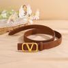 V-home Warren Belt Feminino Fivela Lisa Decorativa Cinto Fino Fivela Bronze Shake Tone Online Celebrous Live Source Mãe em forma de V All-match