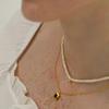 Collar de frijol de oro pequeño de perla de agua dulce natural estilo Zhong Chuxi para mujer, collar de diseño de lujo ligero de alta gama, collar de temperamento moderno