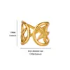 Anillo de Acero Inoxidable con Línea Geométrica, No se Desvanece, Diseño de Apertura Ajustable para Mujer, Joyería de Mano Transfronteriza Europea y Americana