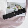 Cinturón sencillo para mujer que combina con todo, con hebilla elástica ajustable, atmosférico, básico, de PU, cruzado, ancho para la cintura, de uso diario y casual