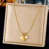 Collar con colgante de concha, estrella de mar y caballito de mar, acero inoxidable con baño de oro, estilo vacación en la playa, cadena para la clavícula para mujer, artículo popular transfronterizo