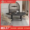Mesa de comedor de madera maciza nórdica escritorio de computadora para sexo opuesto mesa larga de oficina simple y moderna escritorio ovalado mesa de negociación