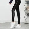 Novedad de Primavera Moda Leggings con Incrustaciones de Diamantes Ropa Exterior para Mujer Leggings Cálidos Forrados de Felpa Talla Grande Ajustados Pantalones hasta el Tobillo