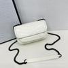 Bolso de Hombro Único Fresco y Sencillo Bolso Sobaco de Cuero Genuino Bordado Plateado Bolso de Mano de Gran Capacidad Casual Pequeño