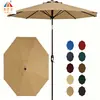 Fábrica de Toldos Aikeli Sombrilla Exterior para Patio de 9 Pies, Sombrilla Resistente de 8 Varillas con Manivela Manual e Inclinación