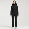 Novo Macacão de Esqui Profissional Feminino Peça Única Outdoor Prancha Dupla À Prova de Vento Quente Impermeável Slim Fit Alta Elasticidade Transfronteiriço Macacão de Esqui Feminino