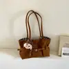 Bolso de Axila Retro de Nicho para Mujer 2026 Nuevo de Moda Tendencia Estilo Coreano Bolso Tote de Gamuza y Felpa Bolso de Hombro Simple