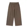 Yidao Vintage Otoño 2026 Nuevas Llegadas Retro Americano Diseño Deconstruido Color Sólido Holgado Recto Pierna Ancha Pantalones Cargo