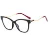 Nuevas Gafas de Metal con Montura Completa Estilo Ojo de Gato Ligeras y de Moda Personalizadas Anti Luz Azul Marco Grande Retro Literario Sencillo para Mujer