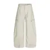 Pantalones Casuales de Empalme Desconstruido Scimitar para Hombre Marca de Moda Americana Color Sólido Holgado Ropa de Trabajo Pierna Ancha Largos
