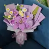 Amazon Comercio Exterior Transfronterizo Ramo Tejido a Mano Hilo Girasol Rosa Flor Eterna Simulada Regalo Día del Maestro