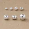 Cuentas sueltas de plata pura 999 lisas y sencillas, cuentas redondas, cuentas de disco, cuentas de rueda, cuentas de burbuja, pulsera retorcida DIY, accesorios de plata pura