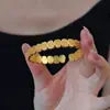 Nuevo Estilo Chino Tendencia Nacional Oro Arena Zajiram Imitación Antigua Oro Pulsera Pulsera Apilable Accesorios Retro Palacio
