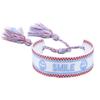Pulseiras de Casal com Trama Europeia e Americana com Bordado de Letras, Pulseiras com Franjas, Joias da Moda com Logo para Homens e Mulheres Atacado