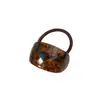 Goma para coleta alta de acetato con forma de arco ovalado, diadema versátil de nicho, banda elástica duradera, textura de coleta alta, versátil