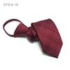 Corbata de boda para hombre roja de vestir boda 7 cm camisa de traje Corbata a cuadros de línea sin nudo fácil de tirar el anfitrión
