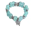 Mariposa Azul Lago~Pulsera de Mariposa Dulce Mariposa Floral de Vidrio para Mujer Ins Joyería de Amistad de Alto Valor
