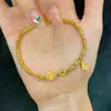 Nueva Moda Pulsera de Perlas Láser Rosa para Mujer Oro Arena Vietnamita Alta Moda Lujo Ligero Elegante Pulsera para Mujer
