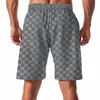 Shorts Masculino de Verão Americano Transfronteiriço Soltos Casuais Jacquard Pesado Xadrez Shorts Mais Vendidos Shorts Masculinos