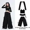 Ropa de niña para danza jazz, conjunto de actuación de street dance infantil de manga larga, ropa de práctica para niños, atuendos elegantes para niñas