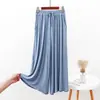 Pantalones Casuales Sueltos de Modal Talla Grande Estilo Coreano para Mujer, Pantalones Cropped Nuevos de Cintura Alta Caídos, Pantalones Deportivos de Pierna Ancha, Pantalones Largos