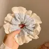 Anillo de Encaje para Intestino Grueso, Diadema de Alta Gama, Banda de Goma, Bola Grande en el Extremo, Lazo para Cola de Caballo, Cuerda para el Cabello, Adorno para el Cabello