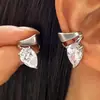 Brinco Ear Cuff Zircônia Gota d'Água Super Brilhante Cruzado Sem Furo Luxo Leve Estilo Frio High-End Nicho Exquisito Clipe de Orelha Brinco