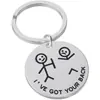 Regalo de joyería divertido europeo y americano accesorios de llavero de acero inoxidable regalo para amigos etiqueta de acero inoxidable con letras
