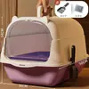 Arenero extra grande para gatos, completamente cerrado, anti-salpicaduras, desmontable, inhibidor de olores, inodoro para gatos, artículos para mascotas extra grandes disponibles para entrega