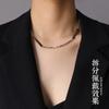 Joyería europea y americana ins etiqueta en inglés collar apilado multicapa cadena de clavícula desmontable para mujer cadena para el cuello acero de titanio P778