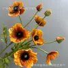 Flor Artificial de Papoula PU de Luxo Arranjo Decorativo Moderno Europeu para Sala de Estar Sala de Jantar Novo Estilo Flor Gesang