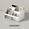 Caixa organizadora para mesa de escritório, armário organizador transparente estilo gaveta pequena, prateleira organizadora para material de escritório e itens diversos de estudante