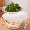 Estante de Almacenamiento para Horno de Microondas de Cocina Casera Estante de Cocina en Capas para Calentar Comida y Cocinar al Vapor Estante de Almacenamiento de Tapa de Olla de Conejo de Dibujos Animados