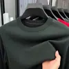 Popular Transfronteiriço Outono e Inverno Novo Casual Manga Longa Tricô Camisa Base Suéter Camiseta Masculino Lã Seda Top Nova Temporada