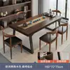 Nova mesa de chá estilo chinês na cor nogueira para uso doméstico, mesa para preparo de chá na varanda, mesa de jantar estética da Dinastia Song, mesa de chá de madeira maciça de dupla finalidade
